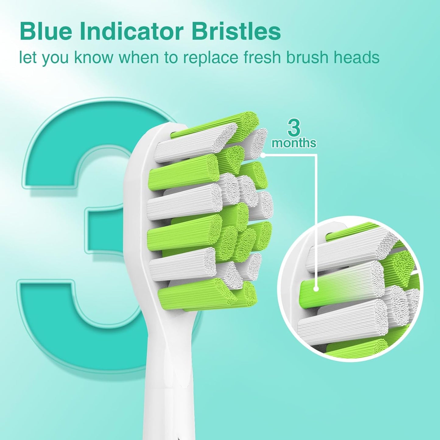 Aoremon Toothbrush Replacement Heads for Philips Sonicare DiamondClean Series 2/3 EasyClean ProtectiveClean FlexCare HwalthyWhite, 4100/5100/6100, C1/C2/G2/G3-6 Pack, White