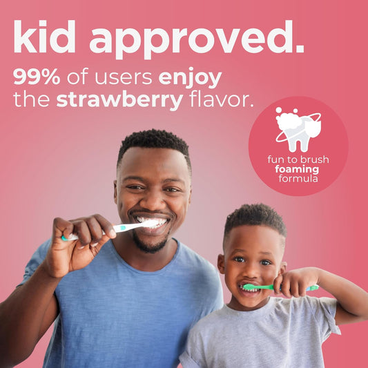 Wellnesse Kids Hydroxyapatite Toothpaste with Xylitol - Fluoride Free Toddler & Children's Natural Toothpaste, Freshens Breath, Sensory-Friendly Oral Care, Vegan, Strawberry Flavor, 4 oz (Pack of 3)