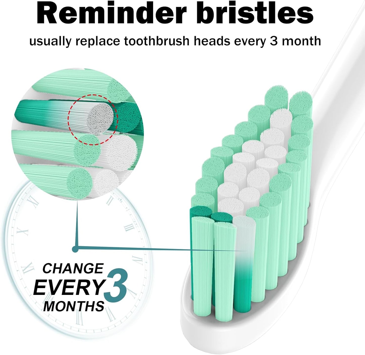 Toothbrush Heads for Philips Sonicare Replacement Brush Heads Medium Soft Dupont Bristles Electric Toothbrush Replacement Heads Fit E-Series Essence Xtreme Elite Advance and CleanCare, 8 Pack, White