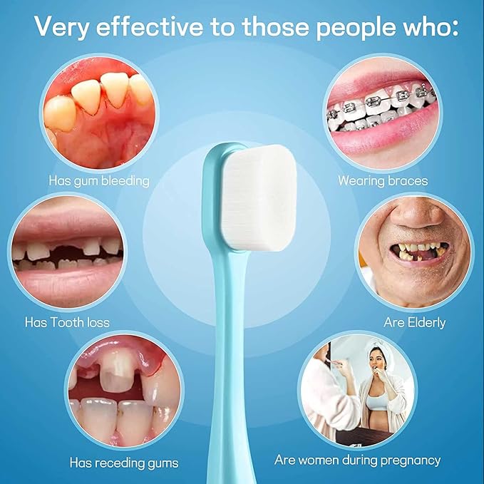 Extra Soft Toothbrush, Ultra Soft Toothbrush for Sensitive Gums, 20k Nano Floss Bristles Soft Toothbrushes for Pregnant Women, Elderly and Gum Sensitivity, Pack of 2