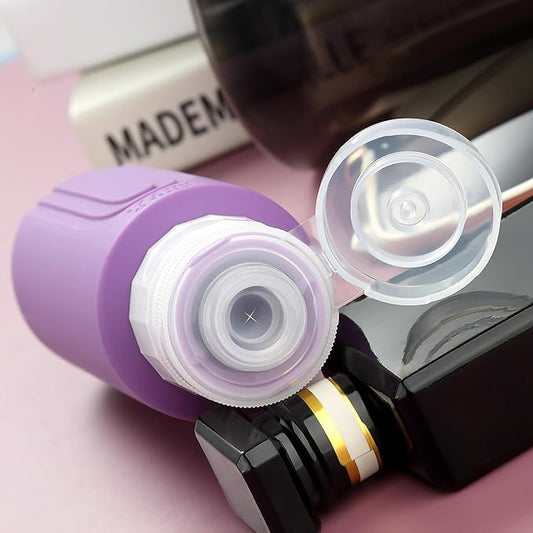 Travel Bottles for Toiletries, Large 6oz Oversize Containers, BPA Free Leak Proof Tubs Refillable Liquid Traveler Accessories with Toiletry Bag for Cometic Shampoo and Lotion Soap (4 Pack)