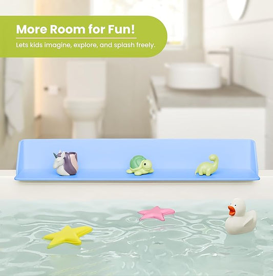 PlayPad, 3-Ft Long with SplashGuard For Bathtub, 5-Inch Tall - Kids Mess-Free Bath and No Leaks with Strong Suction Cups - Ocean Blue