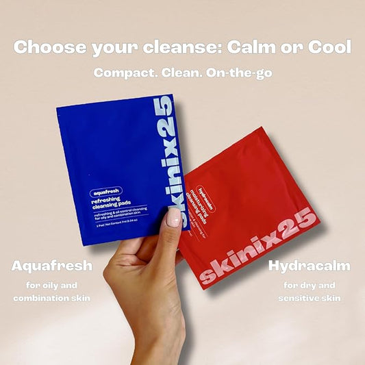 Hydracalm & Aquafresh Facial Cleansing Pads – 60 Individually Wrapped Cotton Wipes | On-the-Go Face Wipes for Travel, Gym & Daily Skincare | Hydrating + Oil-Control Cleansing Pads for All Skin Types