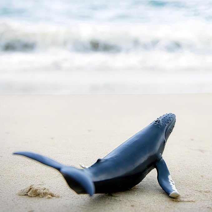 Gemini&Genius Humpback Whale Action Figure, Sea Animal Orca Blackfish Toys, Soft Rubber Ocean Shark, Great for Kids Bath Toys Swimming Toys, Beach Toys, Perfect Cake Coppers