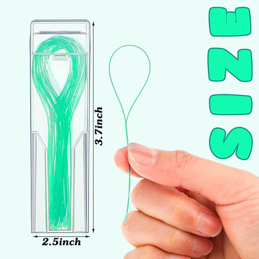 Vesici 600 Pcs Dental Floss Threader for Bridges, Braces, and Implants Dental Threader, Multifunctional Nylon Loop Design for Your Teeth, Pack of 12(Green)