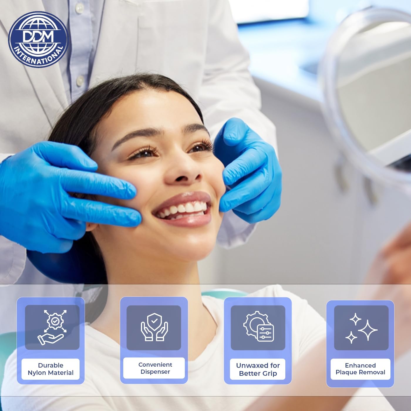 Nylon Unwaxed Dental Floss - with Dispenser Box 200 Yards Plaque Removal Translucent Purple Case - Teeth & Gum Protection for Adults