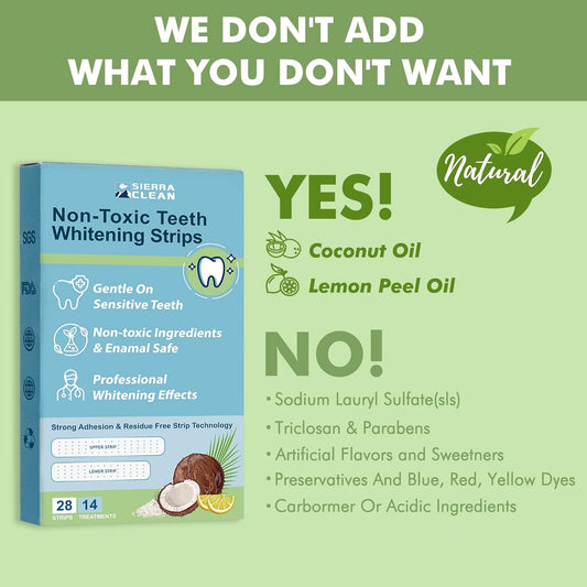 Teeth Whitening Strips 14 Treatments Kit - Sensitive Teeth Whitener, Enamel Safe, Deep Stains Removal, Dentist Recommended, Fast Results Without The Harm - 28 Strips