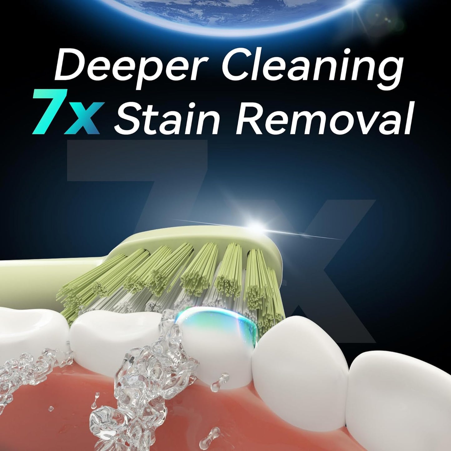 7AM2M Sonic Electric Toothbrush for Adults and Kids- High Power Rechargeable Toothbrushes with 8 Brush Heads,5 Adjustable Modes, Built-in 2-Minute Smart Timer,4 Hours Fast Charge for 30 DaysGreen