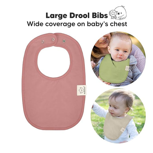 8-Pack Organic Baby Bibs for Boys, Girls - Soft Cotton Drooling and Teething Bibs for Baby Girl & Boy, Extra Absorbent, Easy to Clean & Put On for Toddler, Newborn, Infant 0-24 Months (Boho)