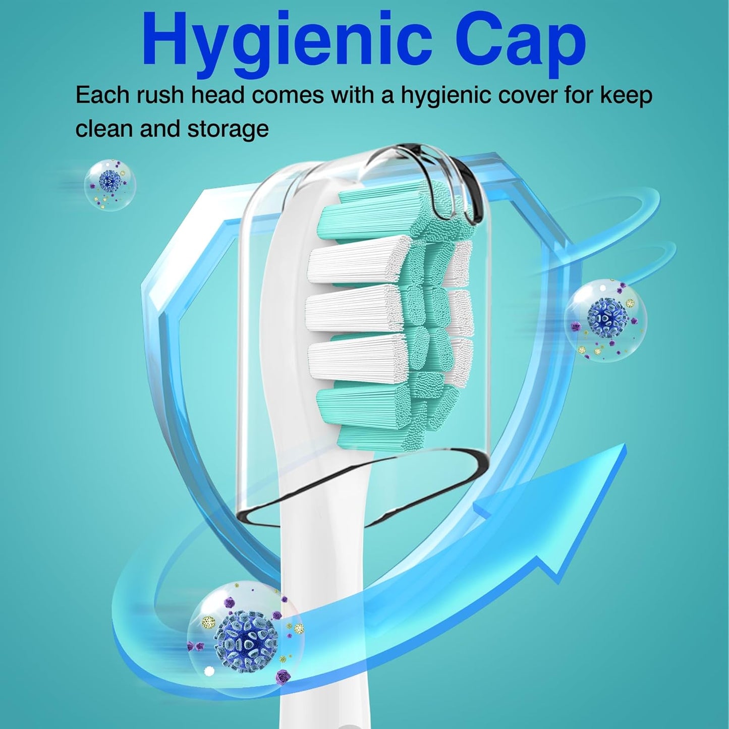 Fit for Philips Sonicare Replacement Heads, Toothbrush Replacement Brush Heads Compatible with Phillips Sonicare Click on Electric Toothbrush, 10 Pack