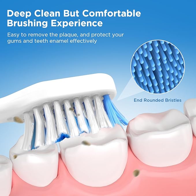 4 Pack Toothbrush Replacement Heads for Waterpik Sensonic Complete Care CC-04CD010-1, and for Waterpik Sensonic Electric Toothbrush STW-03W020/STW-03W027, with Cover for White STWB-3WW-B