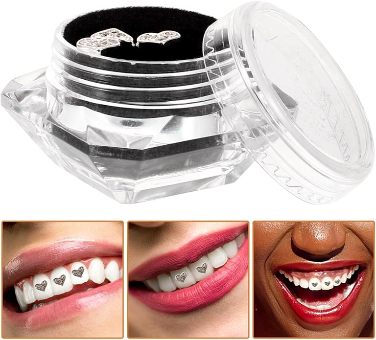 Tooth Gem, Teeth Jewelry Gems DIY Teeth Jewelry with Shiny Crystals- Crystal:artificial Decor: Tooth Crystal Kit for Diy Amateur