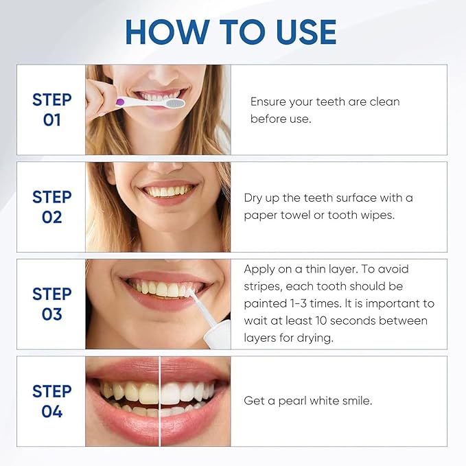 Tooth Paint, Instant Teeth Whitening Paint, Portable Tooth Polish Uptight White, Gentle, Natural, for Regain Confident Smile