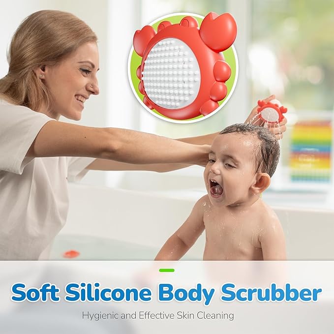 G-WACK Baby Bath Toys Shower Head Sprayer with Water Thermometer for New Borns, Toddlers and Kids | Baby Accessories, and Essentials in Bathtub or Sink | Shampoo Bath Rinser | USB Rechargeable-V2