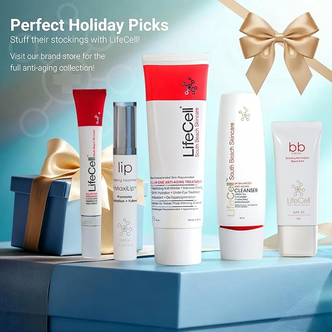 LifeCell All In One Anti-Aging Cream – Reduces Wrinkles, Fine Lines, Dark Circles & Sun Damage – Retinol, Vitamin C, DMAE & Hyaluronic Acid – Fragrance-Free, for All Skin Types (2.54oz), 2-Pack