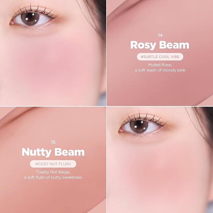 lilybyred Luv Beam Cheek Balm | Heart-Shaped Korean Cream Blush, Semi-Matte Finish, Long-Lasting, Blendable & Buildable, Soft Creamy Texture, Lightweight, Natural Flush, 0.12 oz. (07 Ruddy Pink)