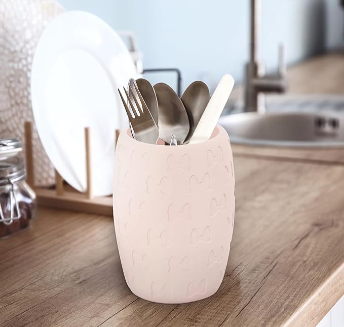 Jay Franco Disney Minnie Mouse Tumbler - Pink Resin Toothbrush/Pen Holder - Bathroom Décor