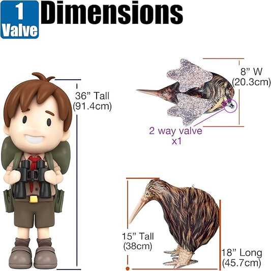 Jet Creations 18" L Inflatable Kiwi Bird – Realistic Brown Wildlife Animal Figure, New Zealand Flightless Bird Toy for Kids, Party Decorations, Pool Float, Home & Yard Décor, Educational Gift