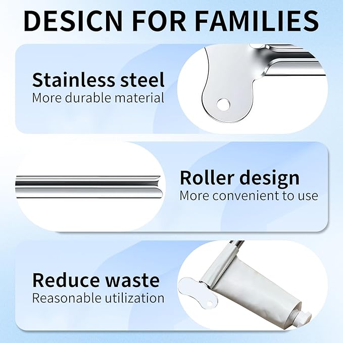 Toothpaste Squeezer, 2026 New Metal Tube Squeezer Key, Manual Toothpaste Roller Tube Wringer for Paint, Cream, Cosmetic and Hair Dye (6 Pcs)