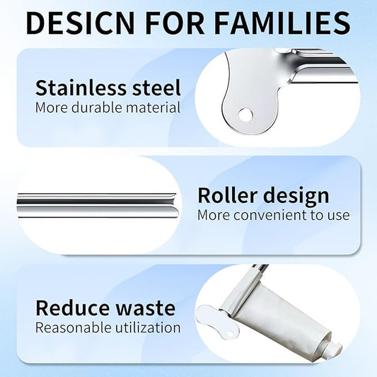Toothpaste Squeezer, 2026 New Metal Tube Squeezer Key, Manual Toothpaste Roller Tube Wringer for Paint, Cream, Cosmetic and Hair Dye (8 Pcs)