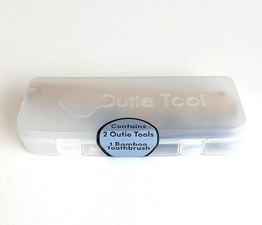 Outie Tool 2 in 1 Total Care Carry Case | Contains 1 Bamboo Toothbrush and 2 Clear Aligner Removers