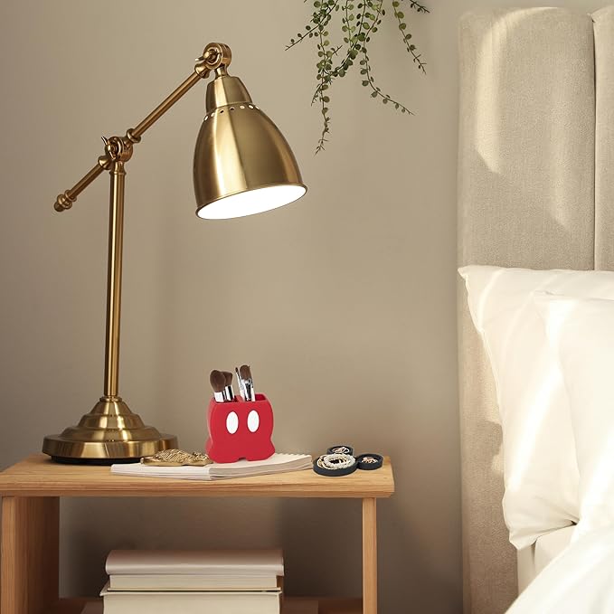 Jay Franco Disney Mickey Mouse Bathroom Organizer Set - 4 Piece Red, Black and White Accessories Includes Resin Soap Dispenser, Soap Dish, Toothbrush Holder and Tumbler - Bathroom Décor