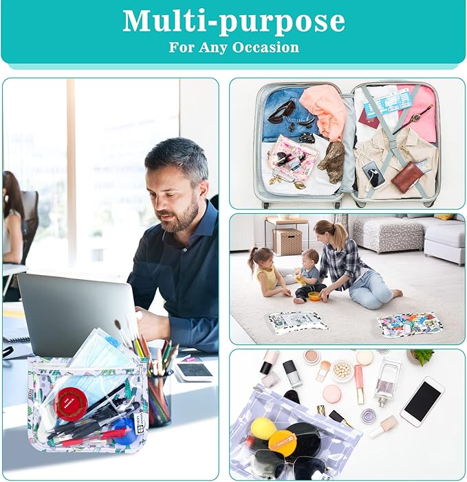 TSA Approved Toiletry Bag, Set of 3 Clear Travel Toiletry Bag Quart Size Zipper Travel Pouch, Waterproof Makeup Cosmetic Bag for Women Men Kids Toiletries Carry on, Sailing