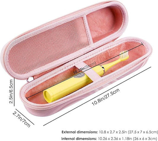 Electric Toothbrush Case, Carrier Bag for Travelling, Portable Toothbrush Carrying Case Holder Compatible with AquaSonic, Sumkyle, Oral-B iO Series, Philips Sonicare. (Pink)