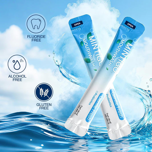 Mouthwash Travel Size Portable Packets to Go, Alcohol Fluoride Free Fresh Mint for Travel Essentials, Travel Mouth Wash for Superior Oral Hygiene, 20 Individual Travel Mouthwash Packets (Pack of 20)