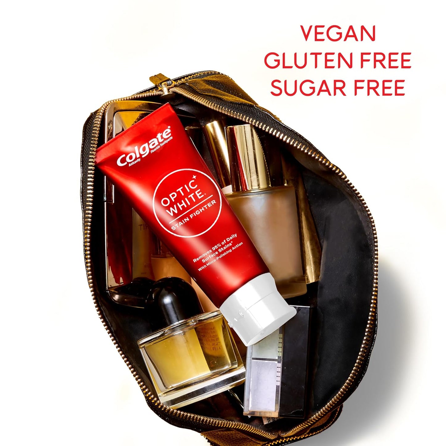 Colgate Optic White Stain Fighter Teeth Whitening Toothpaste, Anticavity Fluoride Toothpaste for Whitening Teeth, Helps Remove Daily Surface Stains, Fresh Mint, 4.2 oz