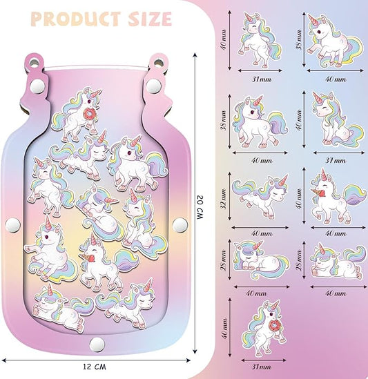 Qunclay Reward Jar for Kids Pot Training Reward Jar Classroom Incentive Good Behavior Responsibility Chart for Christmas Boys Girls Gift(Unicorn Style)