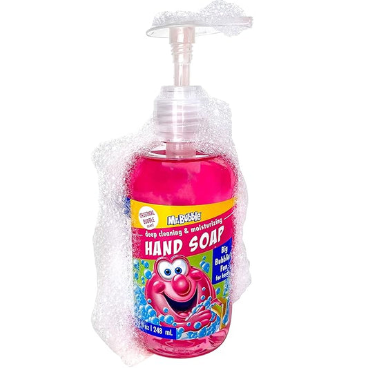 Mr. Bubble Kids Moisturizing Hand Soap, Gentle Sensitive Skin Formula Enriched with Nourishing Aloe Vera - Original Bubble Scent (Pack of 3 Bottles, 8.4 Fl Oz Each)