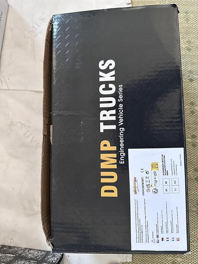 Remote Control Dump Truck, RC Construction Vehicle for Kids with 9 Channel Metal Bed Light Sound & Rechargeable Battery, Electric Transport Garbage Truck Toy for Toddlers Boys Girls Age 6+