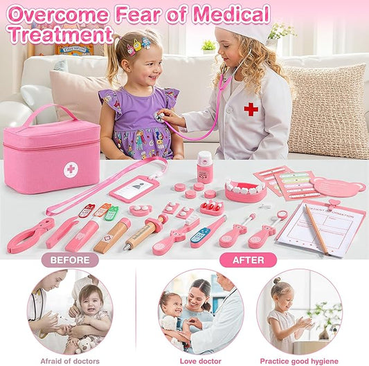 Ophy Doctor Kit for Kids, 40-Piece Kids Doctors Sets for 3+ Year Old Boys and Girls Pretend Medical Playset with High Simulation Stethoscope Educational Dentist Toys