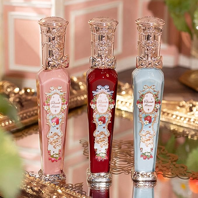 Flower Knows Strawberry Rococo Cloud Lip Cream 3-Piece Set,S03+S05+S08 with Canvas Tote Bag & Hair Clip,Velvety Matte Liquid Lipsticks,Moisturizing Long Lasting Lip Stain for Girls & Women