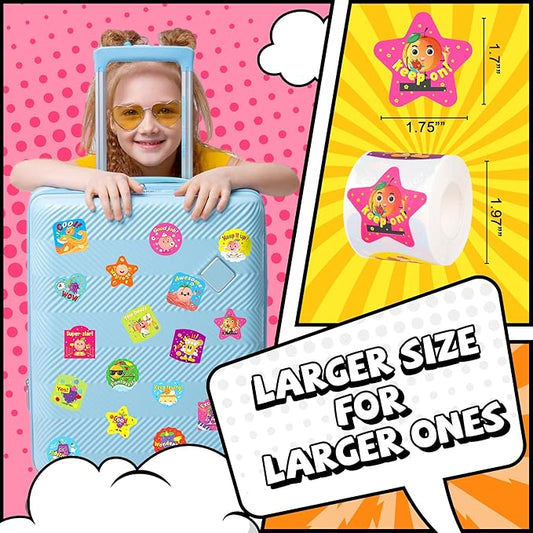 HORIECHALY 3 Rolls Scratch and Sniff Stickers for Kids, 600PCS Smelly Scented Stickers, Kid's Reward Sticker, Classroom Teacher Must Haves, School Supplies Incentives Christmas Children‘s Gift-1.57''