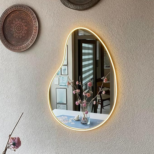 LED Mirror Neon Lights Light Up Dressing Mirror Cat/Shine Heart/Bat/Butterfly Shape Neon Mirror Sign for Modern Home Girl Room Bathroom Salon Wall Art Decor Gift For Girlfriend USB Powered