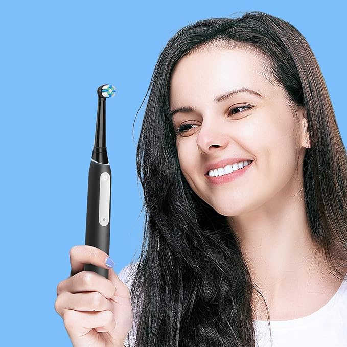 12 Count IO Replacement Heads Compatible with Oral B IO 2/3/4/5/6/7/8/9/10 Series Electric Toothbrushes, Medium Softness Brush Heads Compatible with Oral B iO for Teeth and Gums Care (Black White)