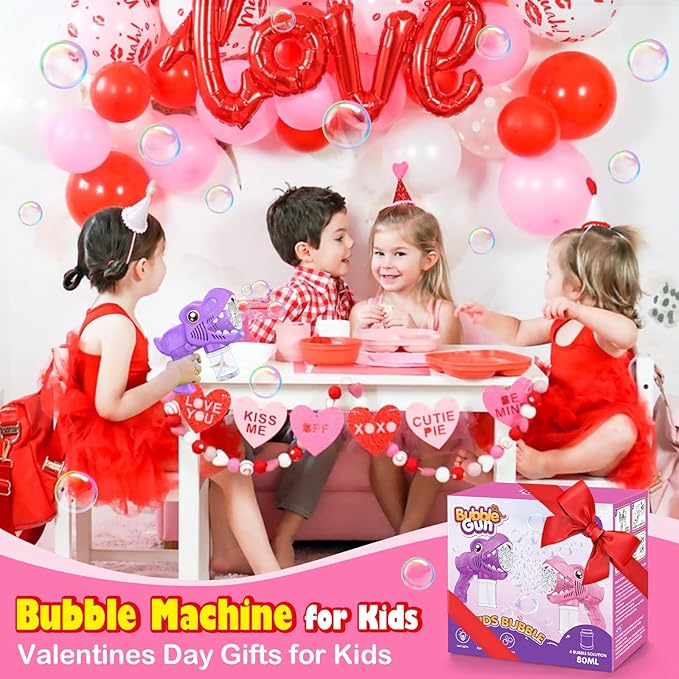 Toys for Girls Kids Ages 3-8: Bubble Gun for Kids 2 Rechargeable Dino Bubble Machine Gift for 3 4 5 6 7 8 Girls Toddlers Ages 4-6 Easter Basket Stuffers Outoor Birthday Christmas Valentines