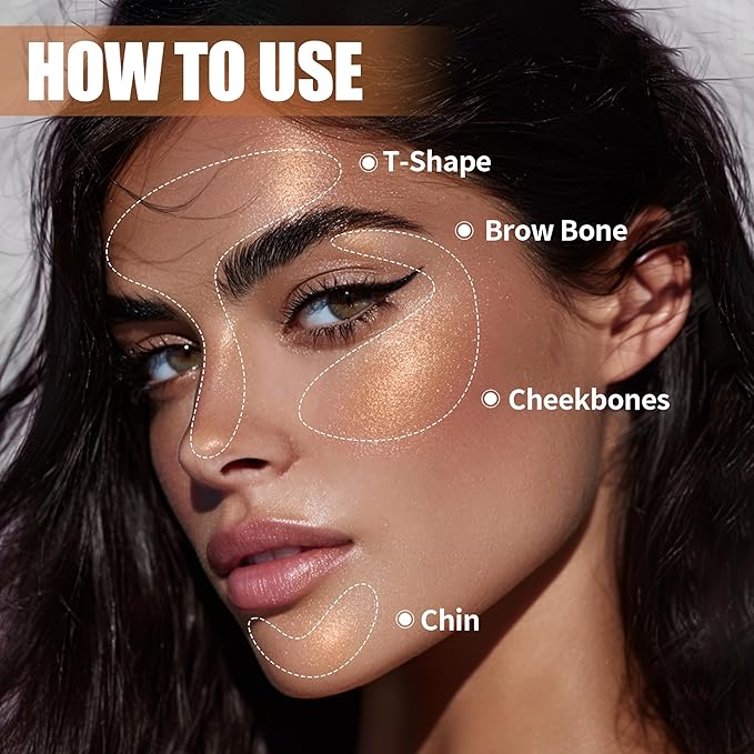 Highlighter Stick, Sheer Glow Cream Highlighter for Natural Radiant Skin, Blendable & Buildable Color, Non Caking, Long Lasting, SweatProof & Cruelty-Free, For All Skin Tones (04 Champagne Shimmer)