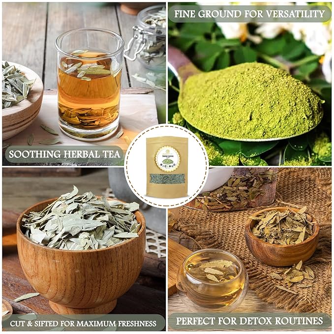 Cure Wid Pure Certified Organic Dried Senna Leaves 4oz Resealable Pack - Non-GMO Organic Senna Tea For Constipation Relief - Senna Leaf Tea To Support Digestion & Regulate Bowel Movements Hojas De Sen