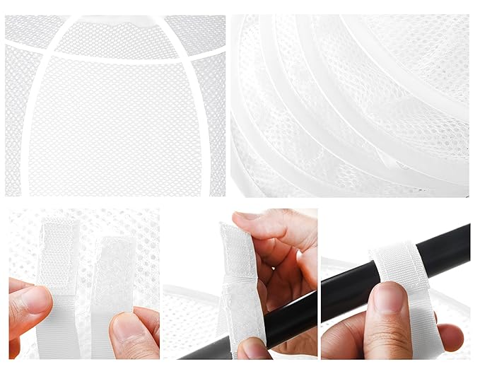 Libeder Stuffed Animal Storage, Mesh Hanging Storage Space Saver Bags Organizer,Foldable Storage Organizer 4 Compartments Toy Storage Basket for Kids Room Bathroom