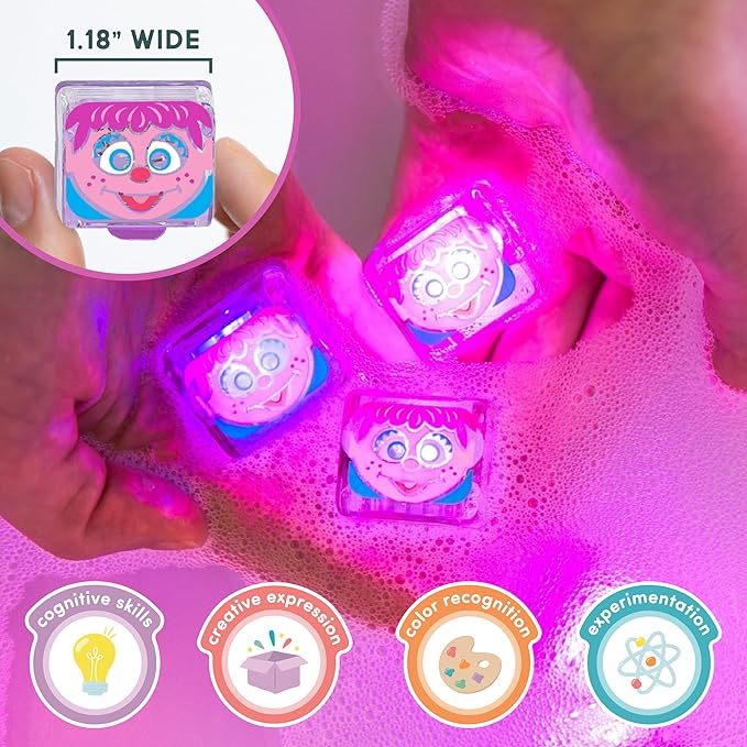 Glo Pals Play Pack Bundle with Sensory Play Jar, Water-Activated Light-Up Cubes, and Fun Fillers - Sensory Toys for Toddlers - Sensory Toy Kit with Light Up Cubes for Bathtub - Abby Cadabby