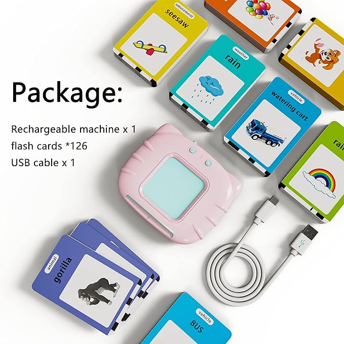 Lapare Audible Educational Toy with Music for Toddlers Age 1 2 3 4 5, 252 Sight Words Flash Cards Kindergarten Toy for Girls to Learn Alphabet Number Color Shapes and More