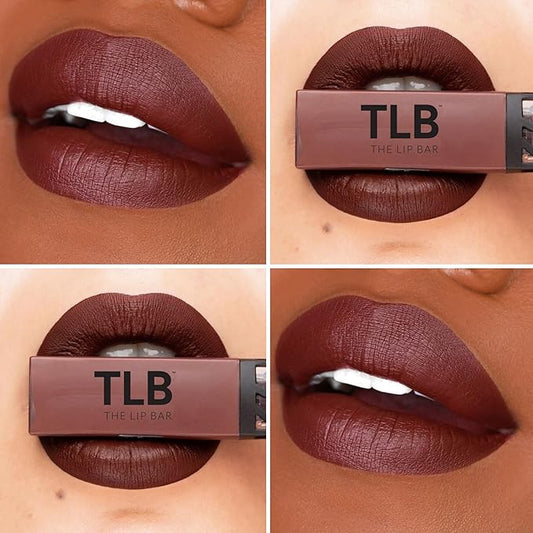 The Lip Bar - Nonstop Liquid Matte Lipstick Mini 2-Pack, Naturalista (Soft Brown) + Low Key - High Pigment - One Swipe - Long Lasting - Jojoba Oil & Vitamin E - Vegan - .24 fl oz each