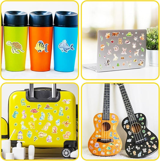 Cute Watercolor Safari Woodland Animals Dinosaur Fish Stickers 715 Count for Toddlers Kids Teens Water Bottle Stickers for Laptop Tablet Phone Case Scrapbook Binders Luggage Guitar School Supplies
