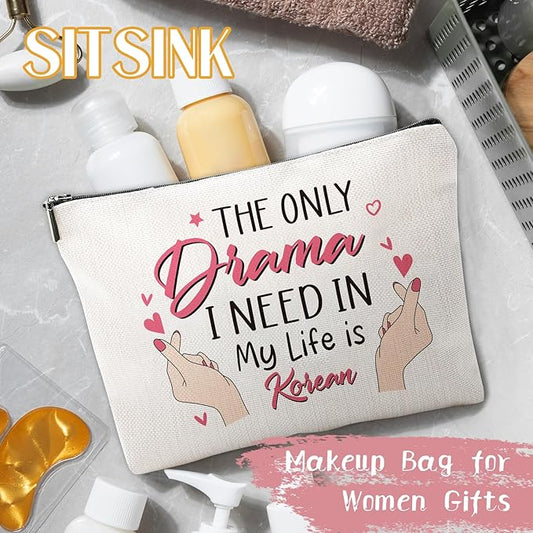 Korean Drama Fan Gifts - Funny Gifts for K-pop Lovers, Small Makeup Bag Korean Stuff Merch Gifts for Women, Korean Accessories Essential Gifts for Friends Besties Birthday Christmas Gifts