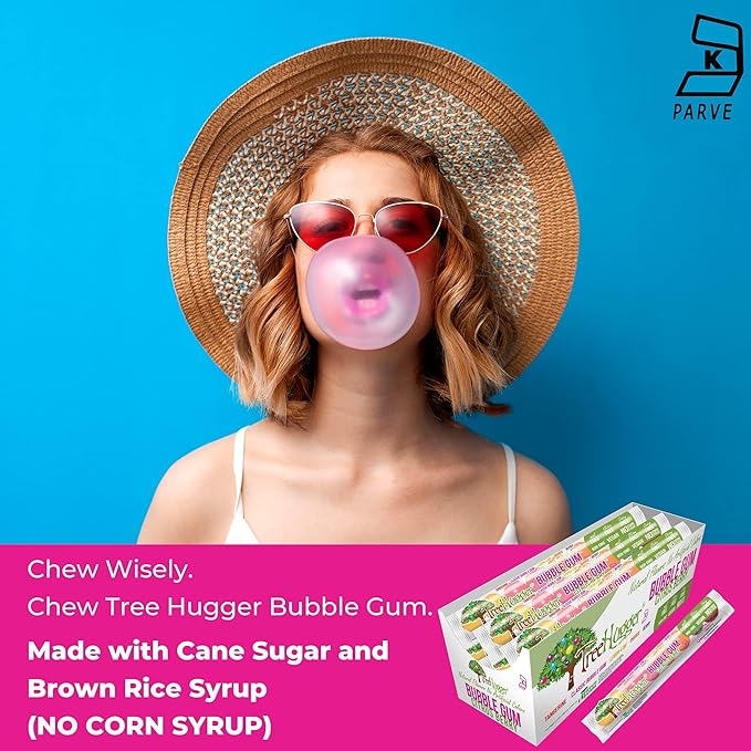 Tree Hugger Bubble Gum, Citrus Berry, Natural Flavors, No Artificial Colors, 1.6 Ounce (Pack of 12)