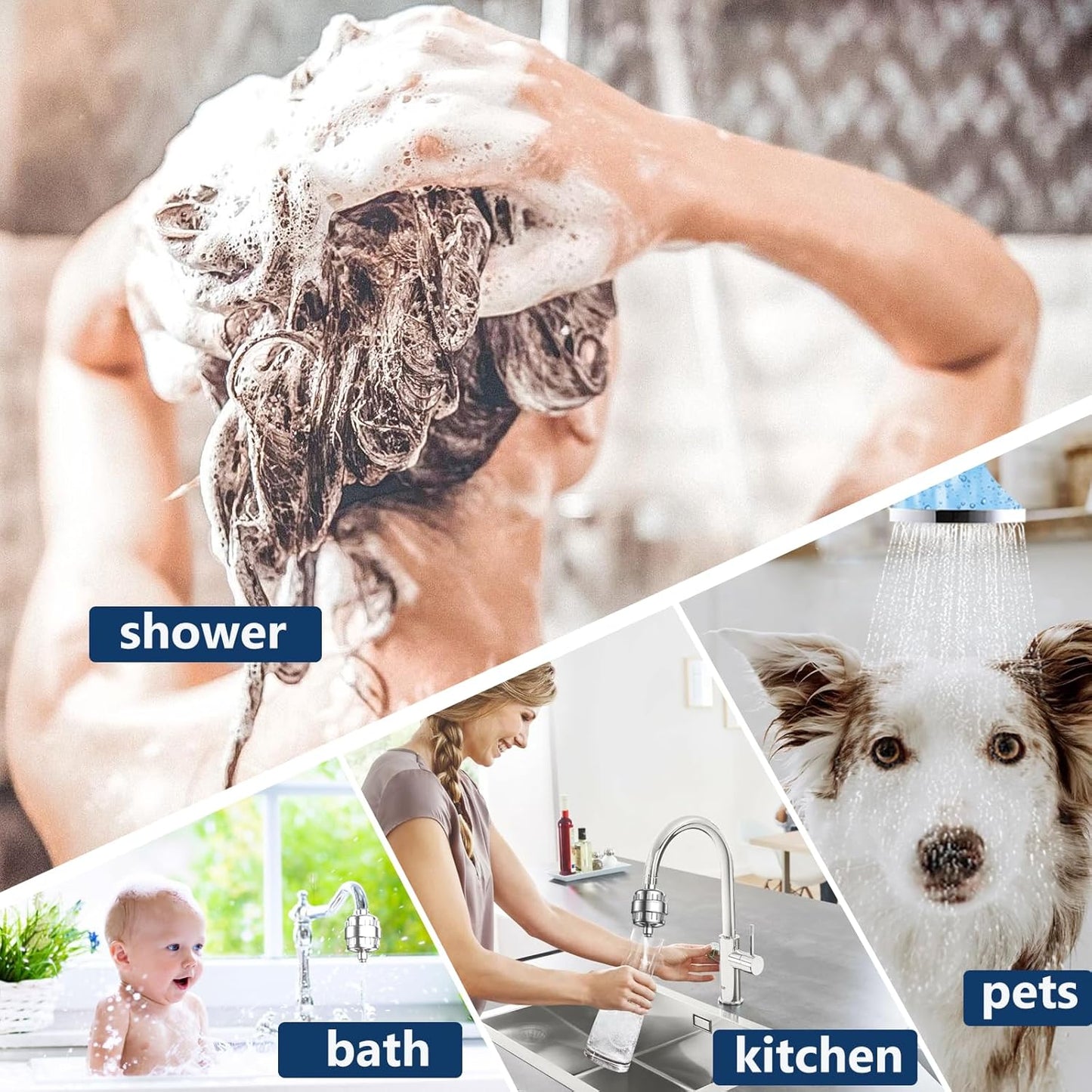 20 Stage Shower Filter Replacement Cartridge - Shower Head Filter Replacement Cartridge for Hard Water, Chlorine, Heavy Metals, High Output Shower Water Softener, 1 Pack