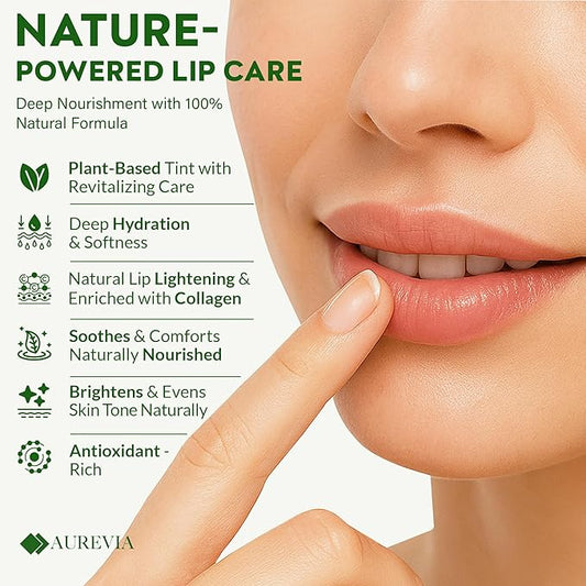 Vegan Lip Brightening Balm – Ayurvedic Lip Care for Dark & Smoker Lips | Deeply Hydrating, Moisturizing & Nourishing with Rich Antioxidants – Clean Beauty Plant-Based Formula